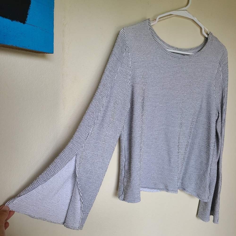 ◇Zara basics striped shirt with split sleeves◇